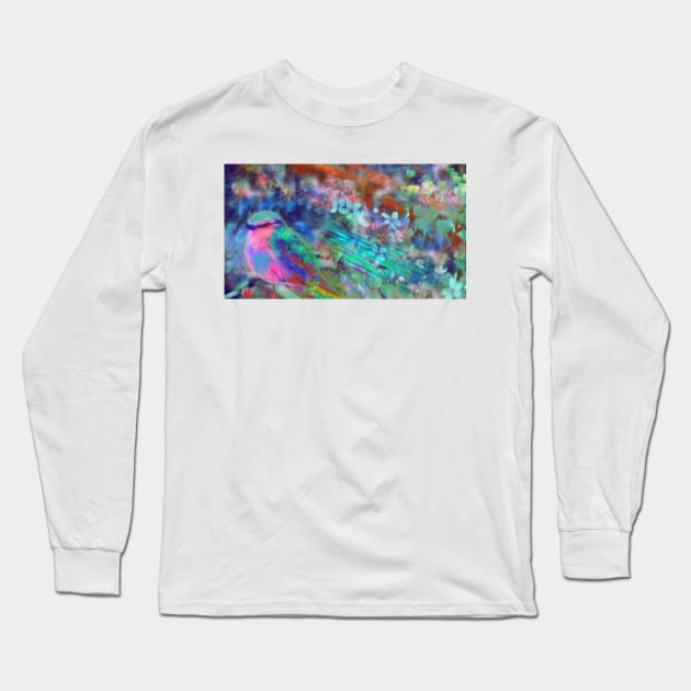 Pretty Birdy Painting Long Sleeve T-Shirt by saradaboru